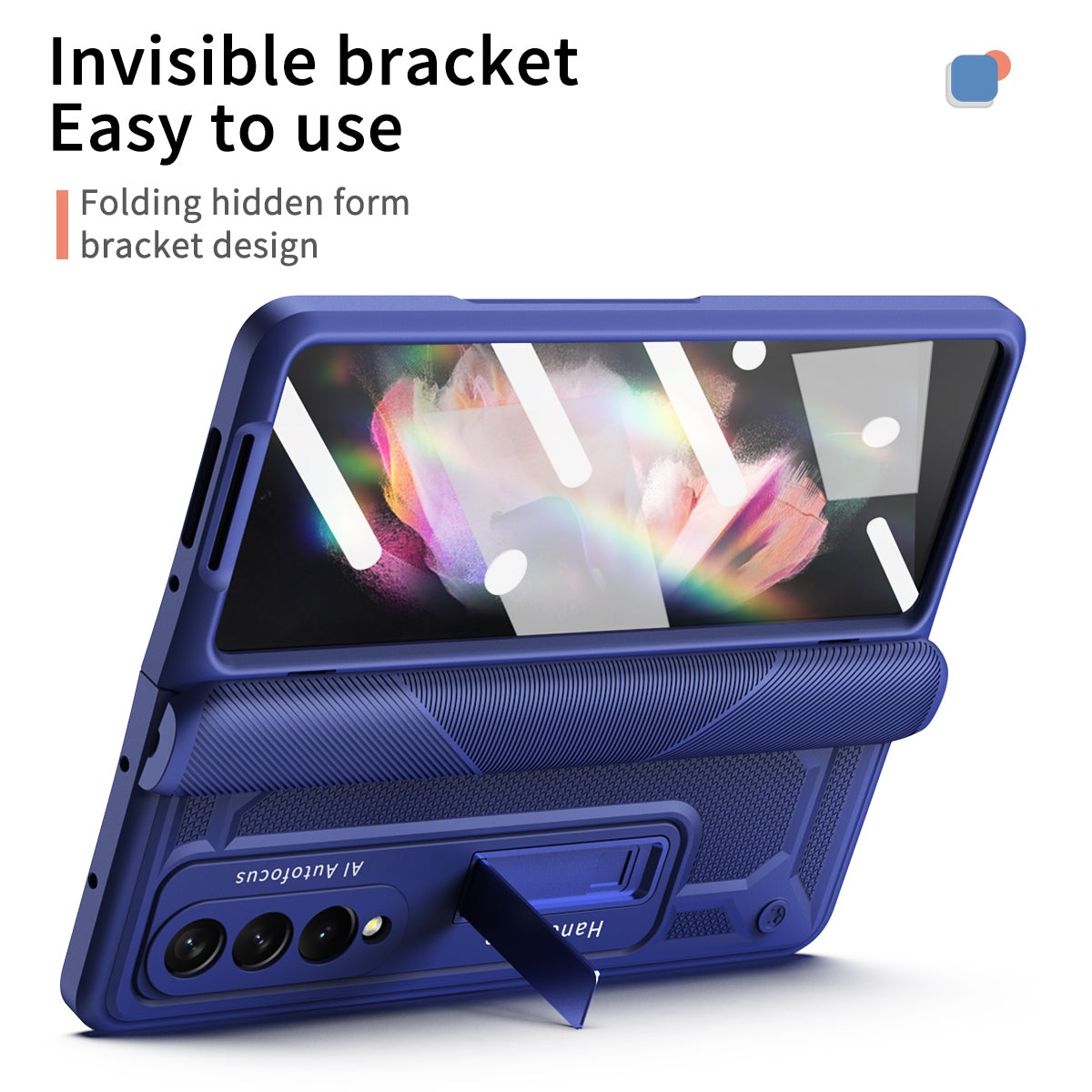 Luxury Hinge Kickstand Magnetic Metal Bracket Case For Samsung Galaxy Z Fold3 5G