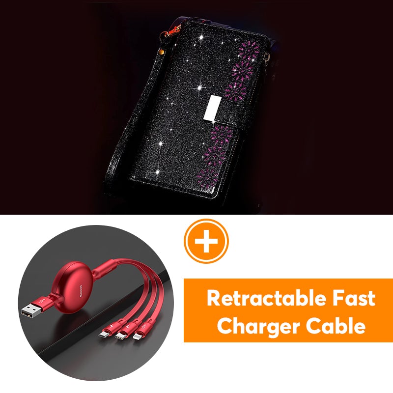 Glitzer Funkelnd Mädchenhaft Bling Leder Flip Cover für Samsung Note20/Note20 5G