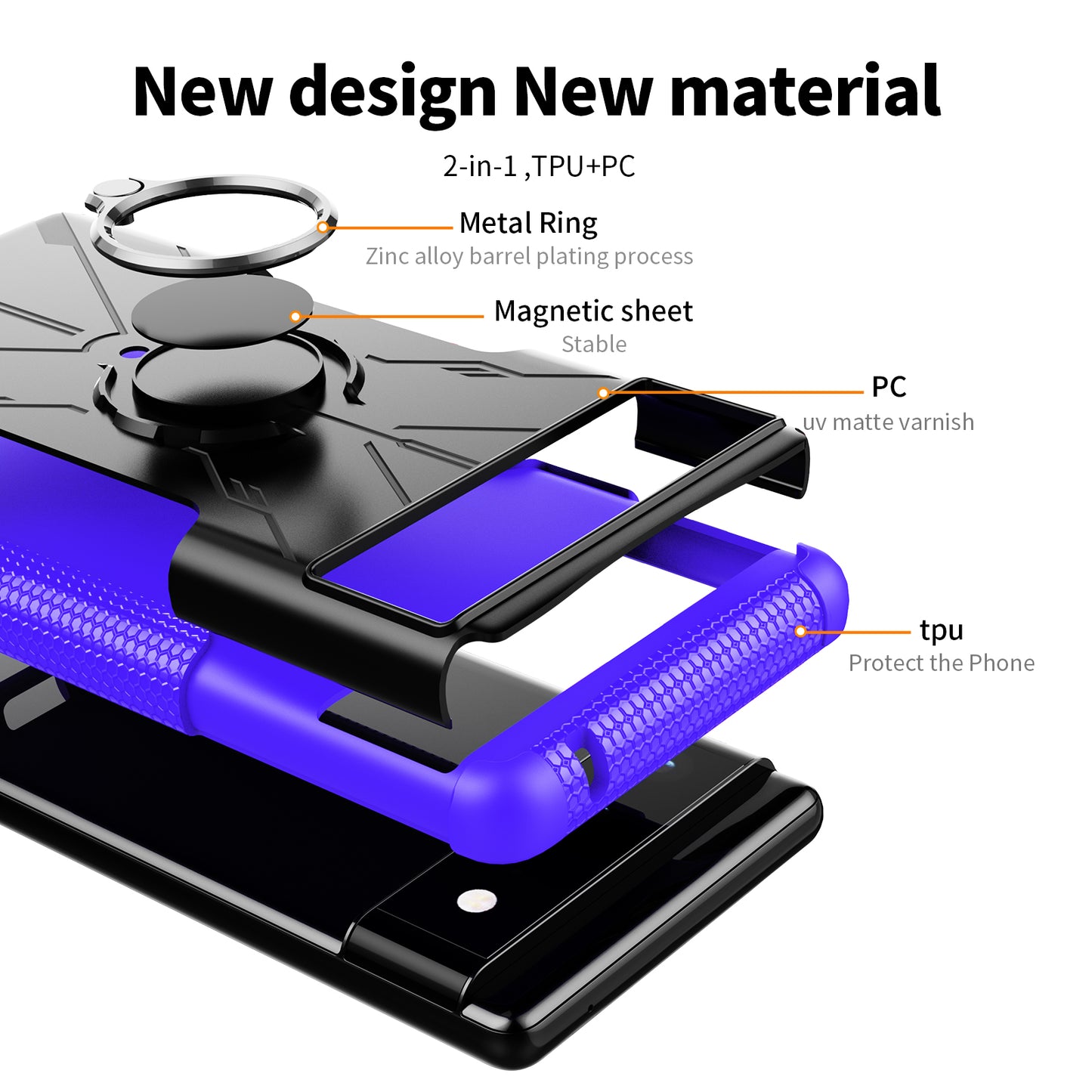 Robot 3 in 1 Heavy Duty Defender Case For Google Pixel 6