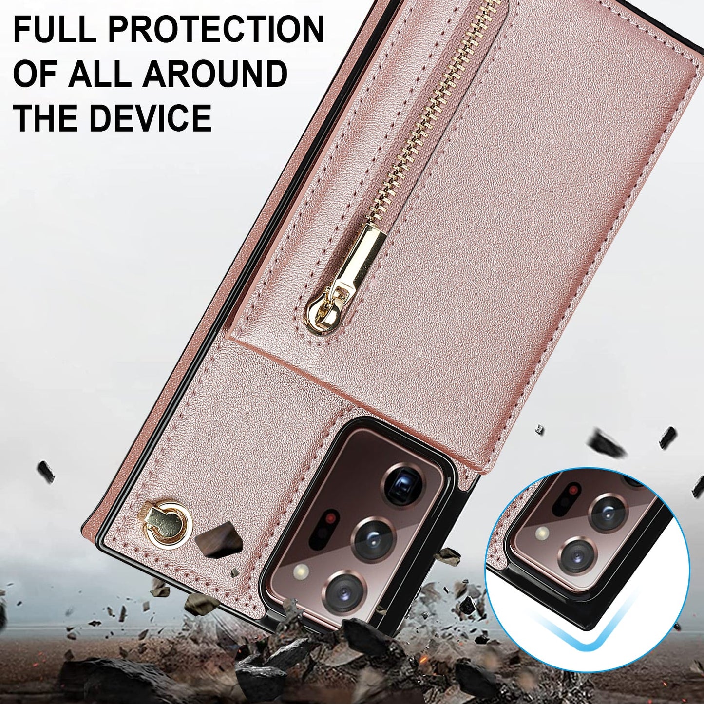 New Crossbody Zipper Wallet Phone Case For Samsung Note20 Ultra