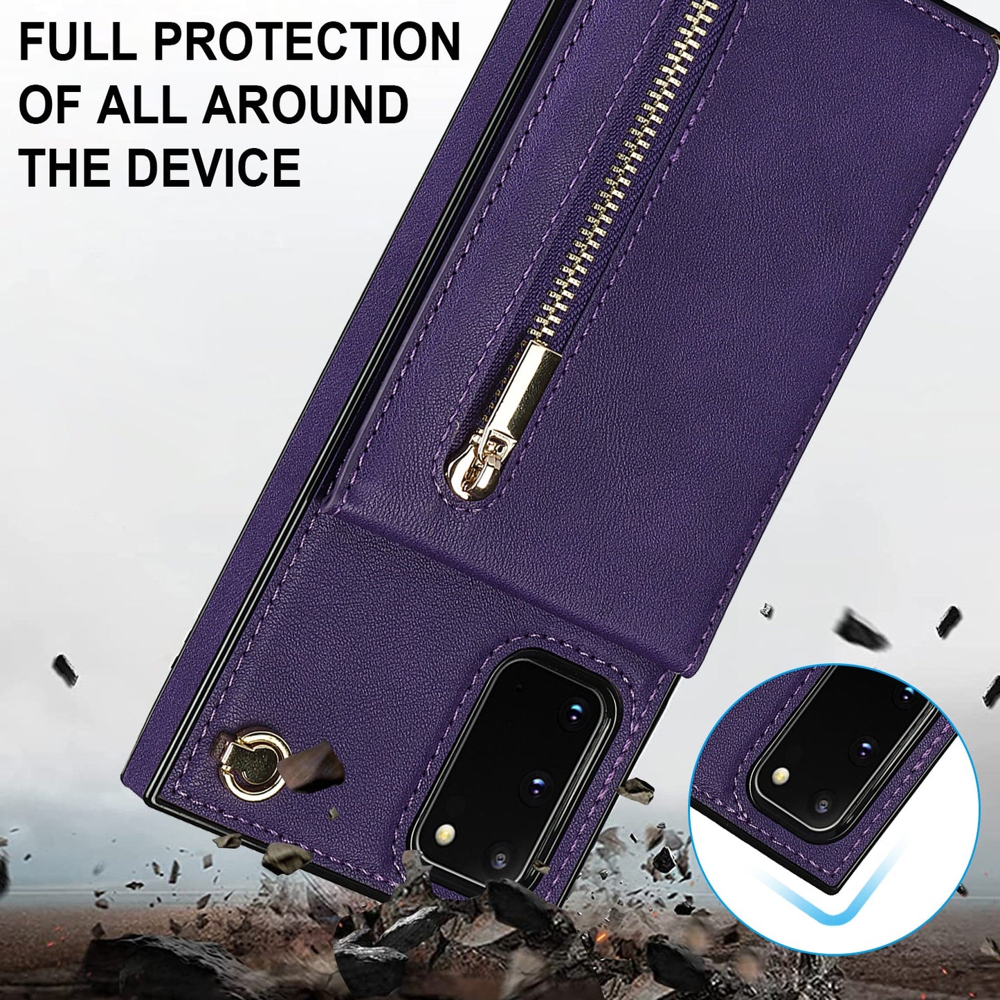 New Crossbody Zipper Wallet Phone Case For Samsung S20FE 4G/5G