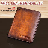 Upgrade RFID Male Genuine Leather Wallets