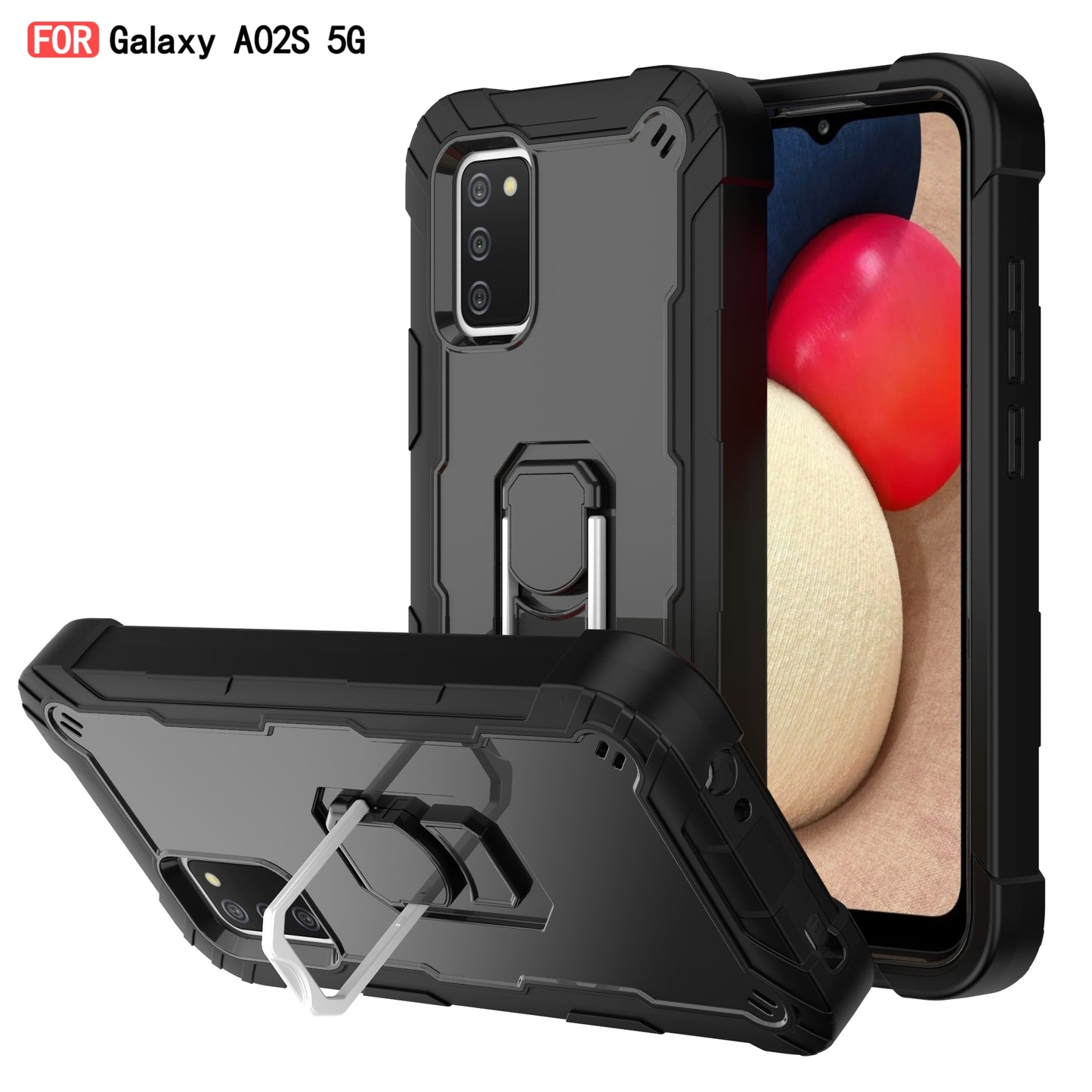 Schutzhülle mit Ständer und Stoßschutz für Samsung A02S (EU)
