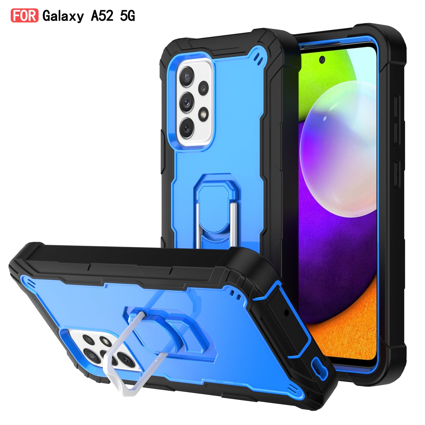 Coque antichoc avec support pour Samsung A52 5G