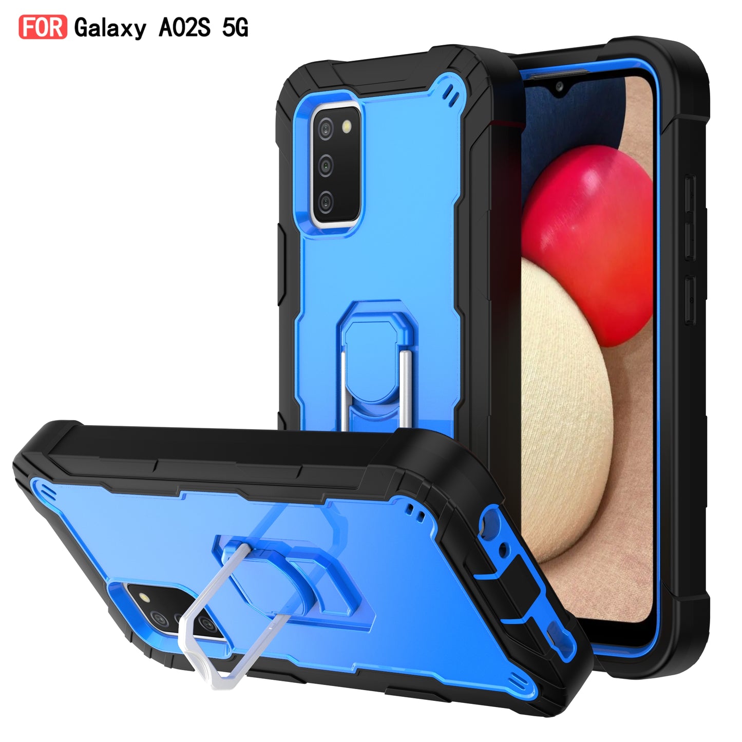 Schutzhülle mit Ständer und Stoßschutz für Samsung A02S (EU)
