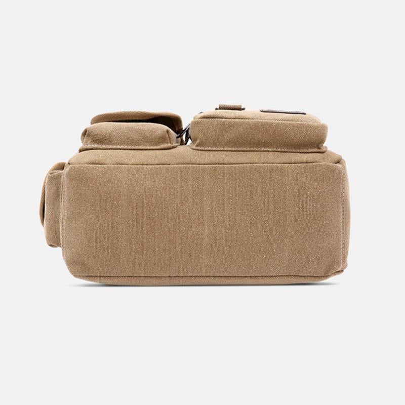 Universal Canvas Multi-Pocket Retro Large Crossbody Bag