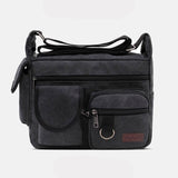 Universal Canvas Multi-Pocket Retro Large Crossbody Bag