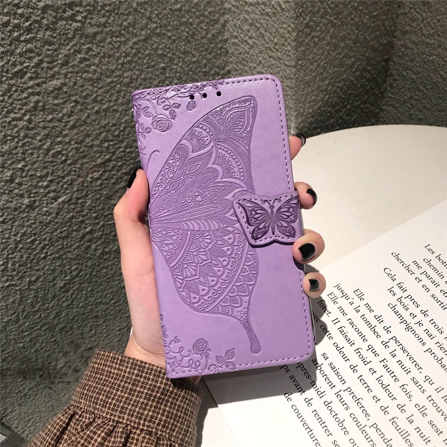 Luxury Embossed Butterfly Leather Wallet Flip Case For Google Pixel