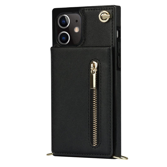 Nouvel étui de téléphone portefeuille zippé à bandoulière pour iPhone 13 Series