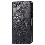 Luxury Embossed Butterfly Leather Wallet Flip Case For MOTO G Play 2021
