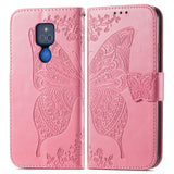 Luxury Embossed Butterfly Leather Wallet Flip Case For MOTO G Play 2021