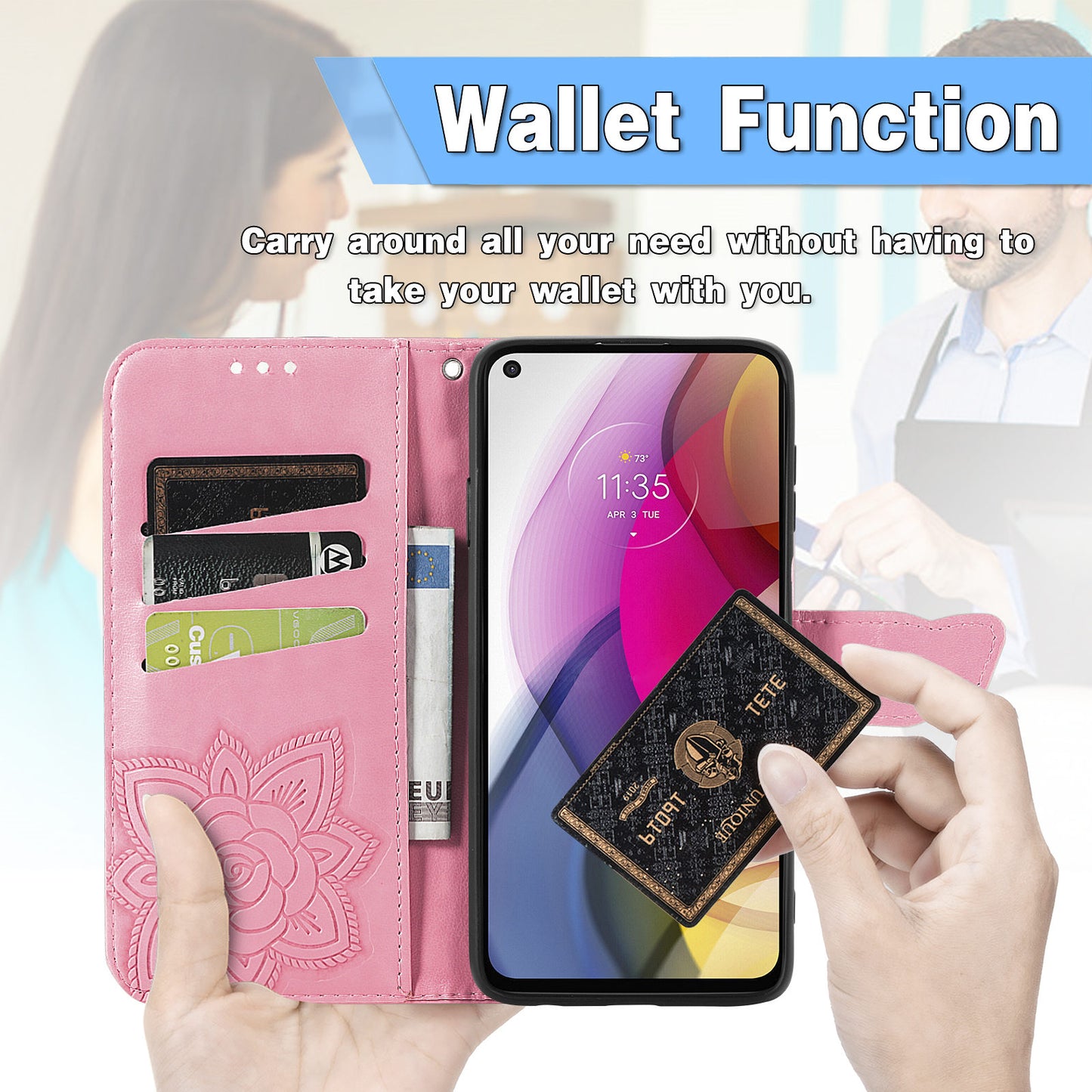 Luxury Embossed Butterfly Leather Wallet Flip Case For MOTO G Stylus 2021