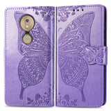 Luxury Embossed Butterfly Leather Wallet Flip Case for MOTO G7/ G7 Power/ G7 Play