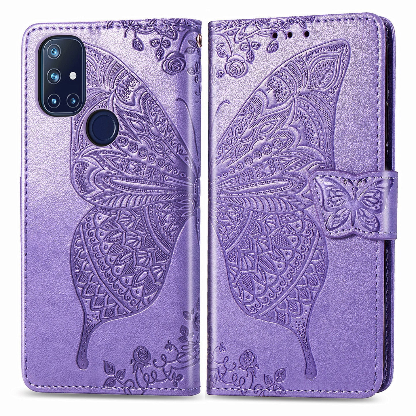 Luxury Embossed Butterfly Leather Wallet Flip Case For OnePlus Nord N10 5G