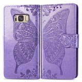 Luxury Embossed Butterfly Leather Wallet Flip Case For Samsung Galaxy S8