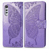 Luxury Embossed Butterfly Leather Wallet Flip Case for LG Velvet