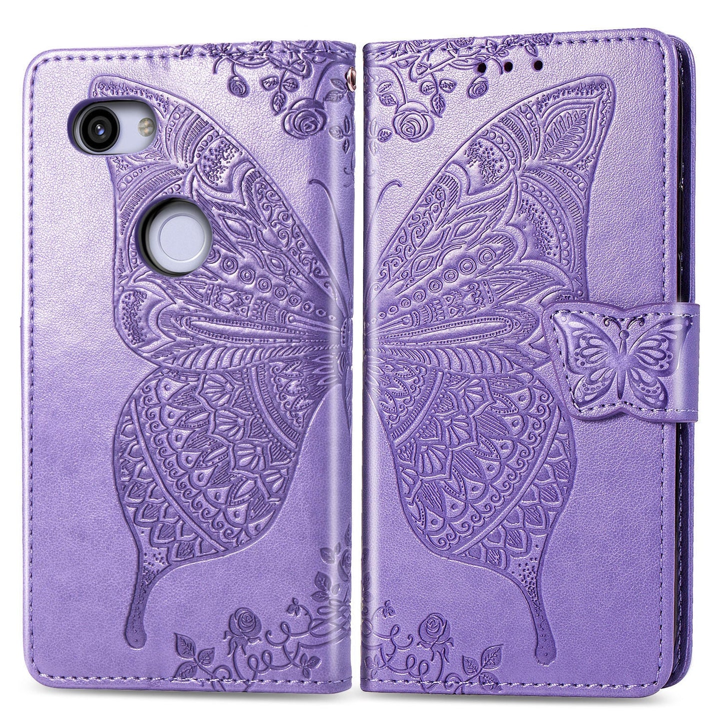 Luxury Embossed Butterfly Leather Wallet Flip Case For Google Pixel