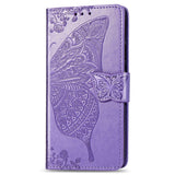 Luxury Embossed Butterfly Leather Wallet Flip Case for LG K61