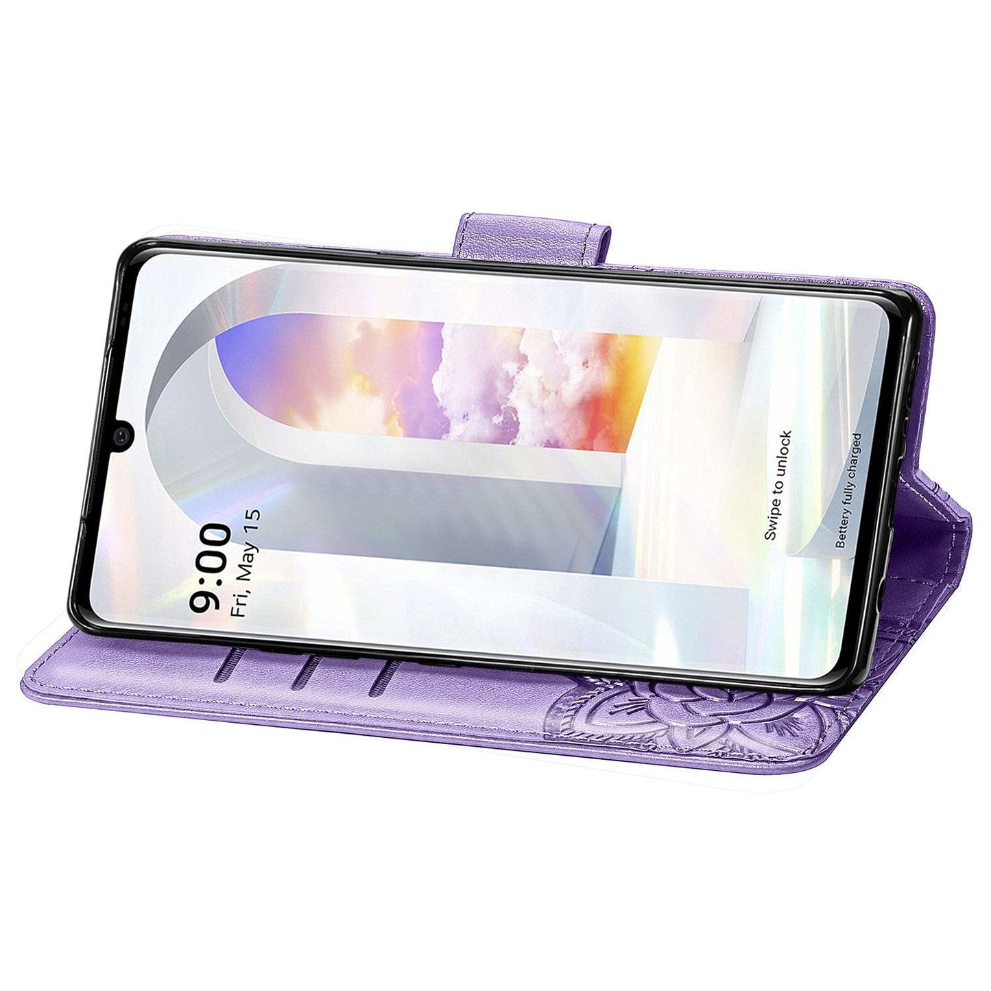 Luxury Embossed Butterfly Leather Wallet Flip Case for LG Velvet