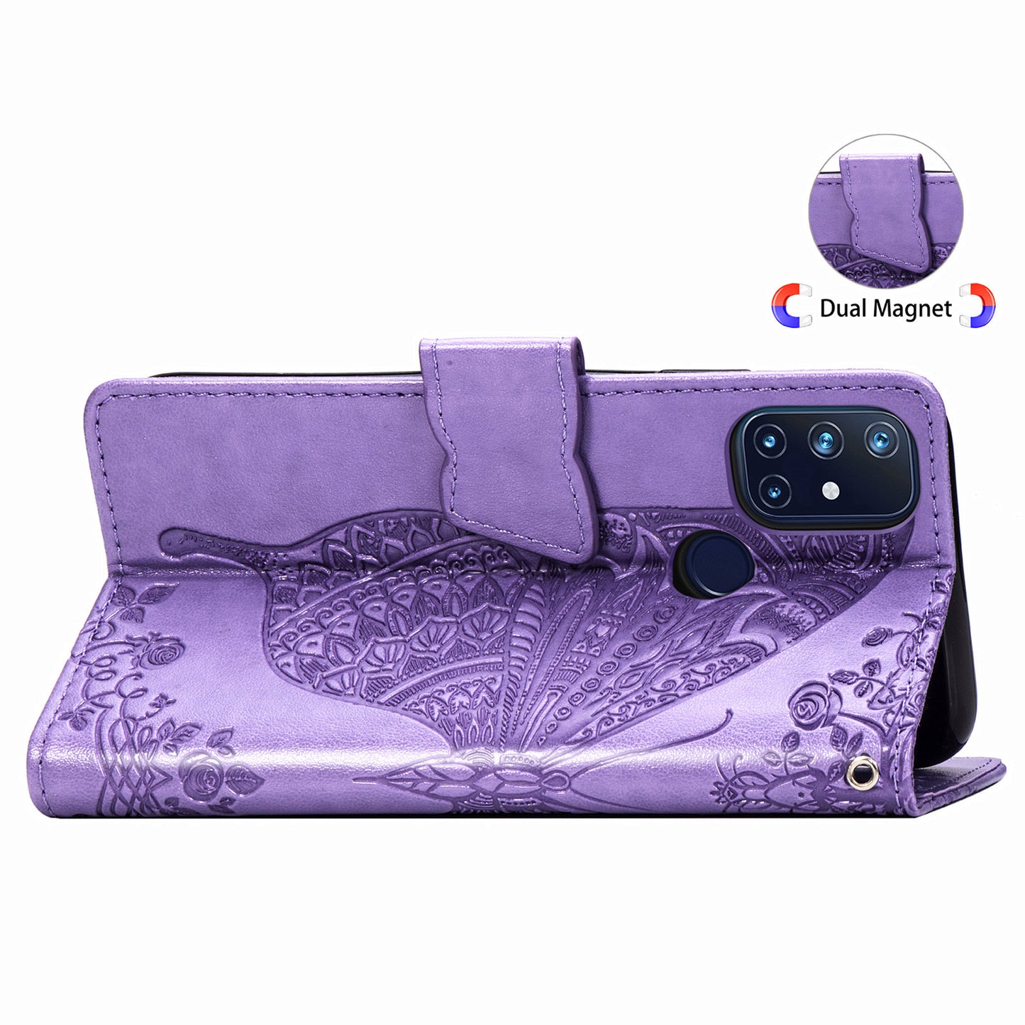 Luxury Embossed Butterfly Leather Wallet Flip Case For OnePlus Nord N10 5G