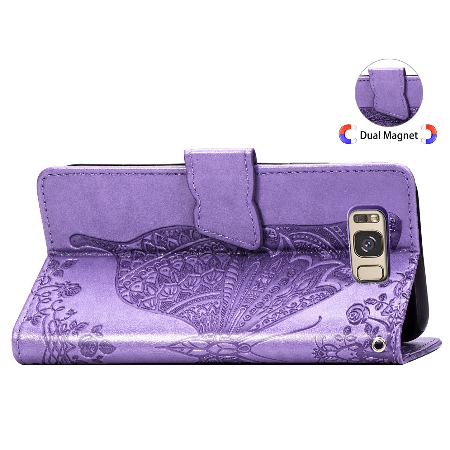Luxury Embossed Butterfly Leather Wallet Flip Case For Samsung Galaxy S8 Plus