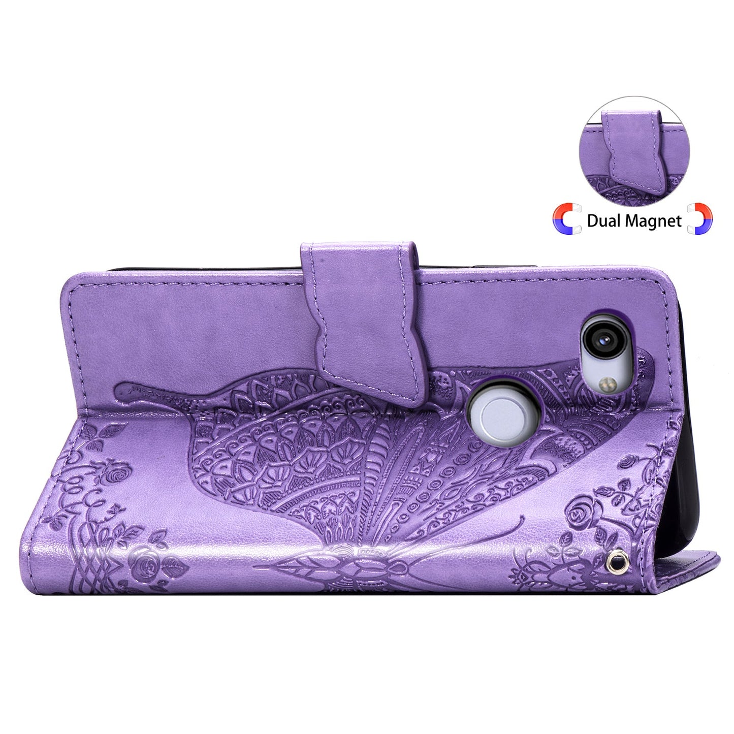 Luxury Embossed Butterfly Leather Wallet Flip Case For Google Pixel
