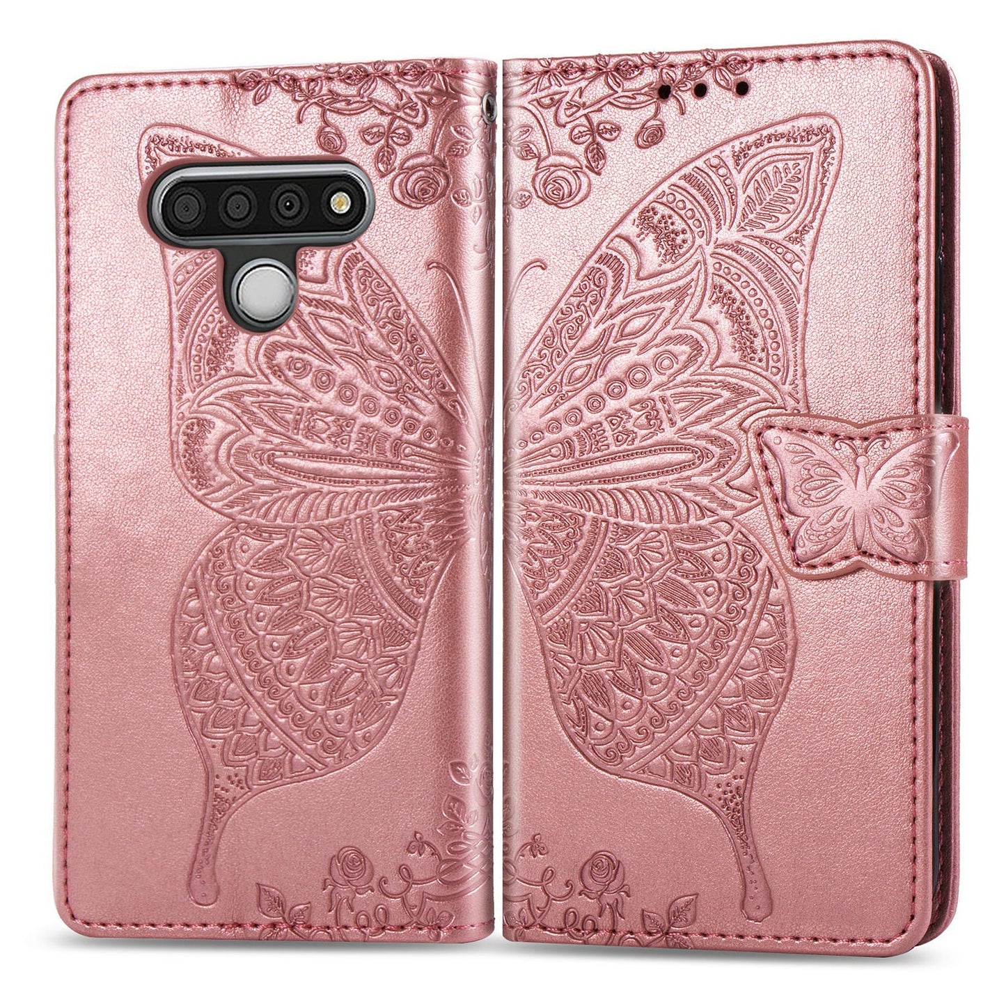Luxury Embossed Butterfly Leather Wallet Cover for LG Stylo 6