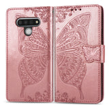 Luxury Embossed Butterfly Leather Wallet Cover for LG Stylo 6