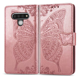 Luxury Embossed Butterfly Leather Wallet Flip Case for LG Stylo 6