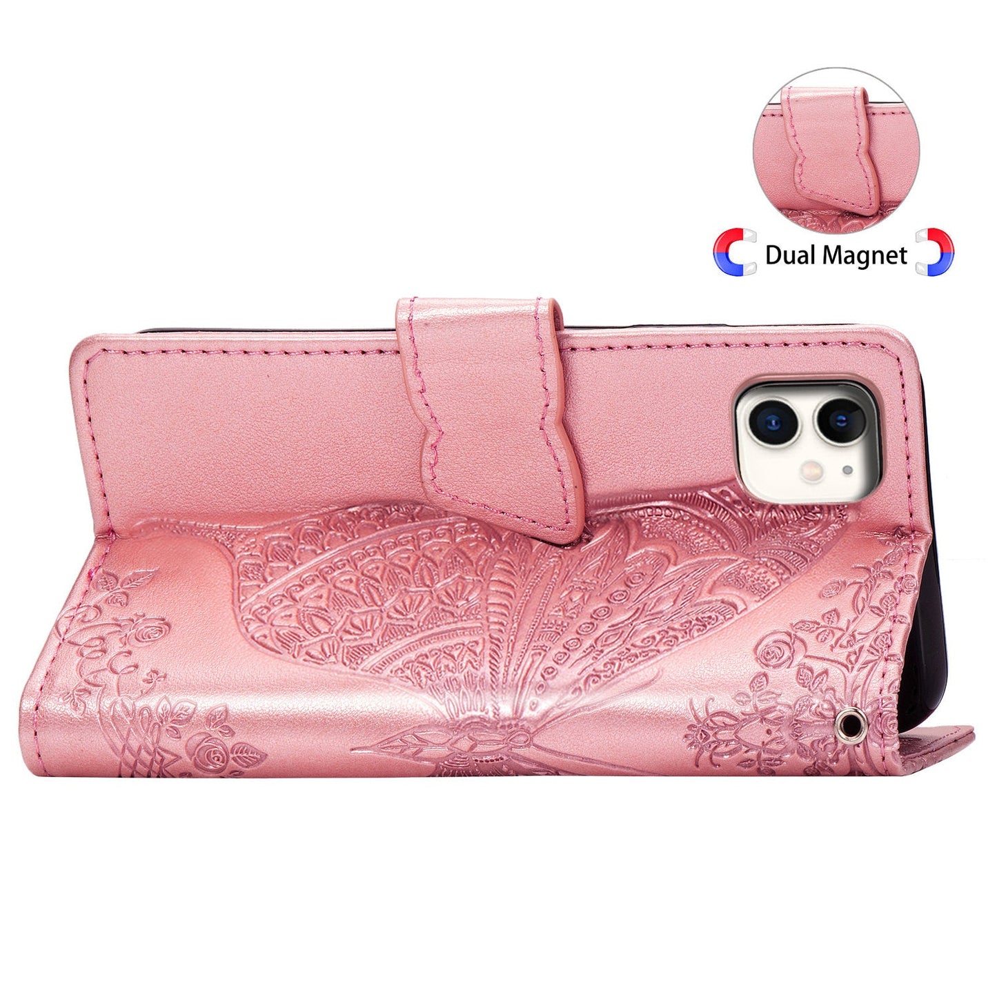 Neue luxuriöse geprägte Schmetterling Leder Geldbörse Flip Hülle für IPHONE 11