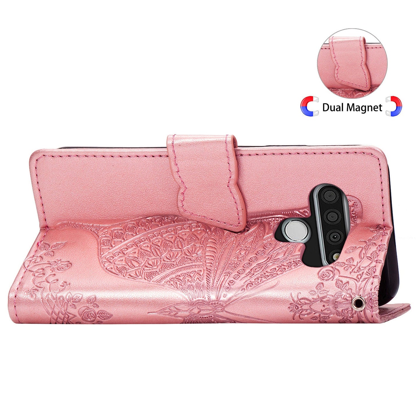 Luxury Embossed Butterfly Leather Wallet Cover for LG Stylo 6