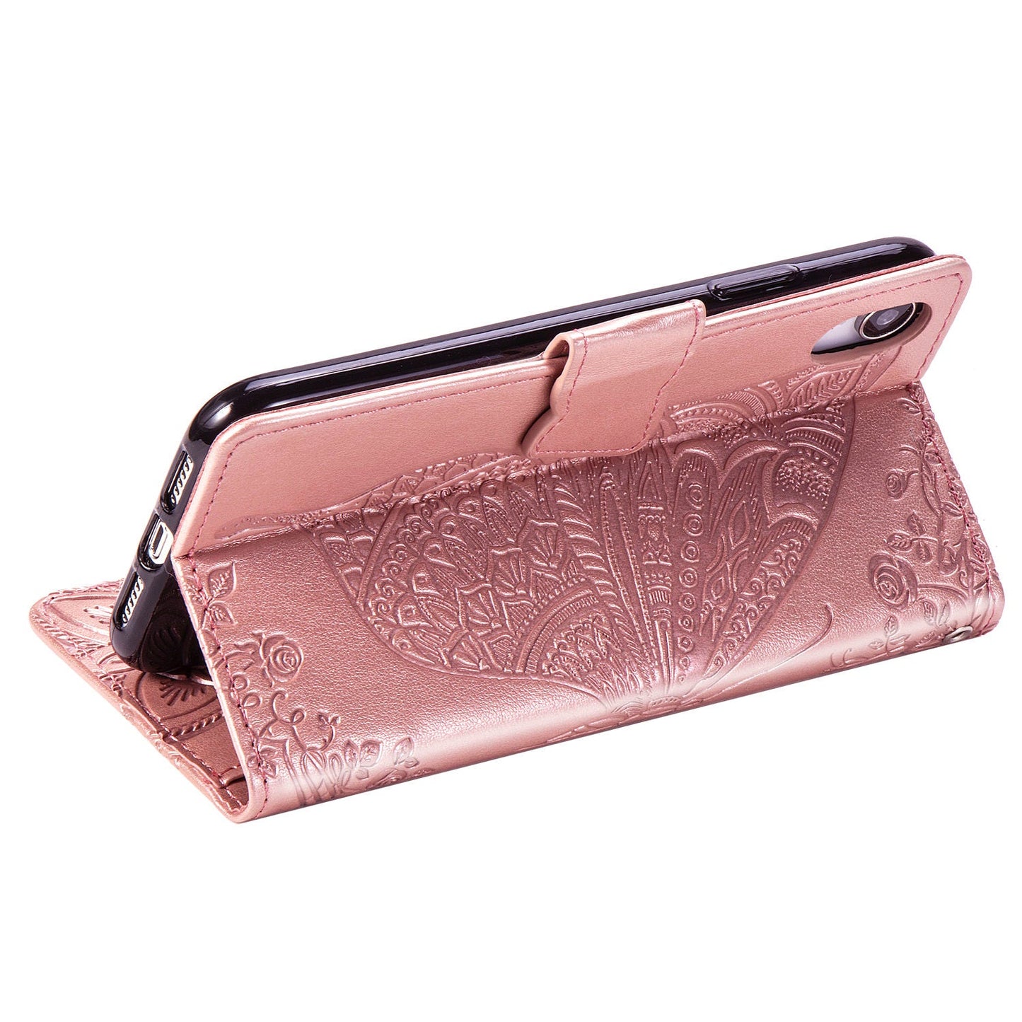 New Luxury Embossed Butterfly Leather Wallet Flip Case for IPHONE X/XS