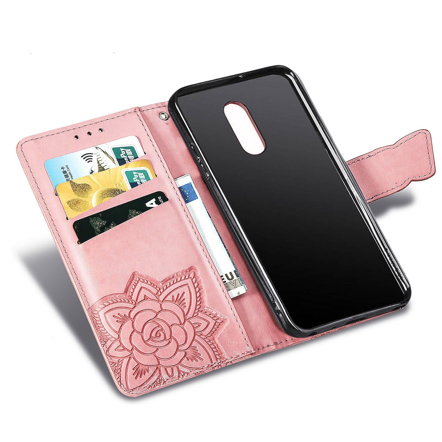 Luxury Embossed Butterfly Leather Wallet Flip Cover for LG Stylo 5