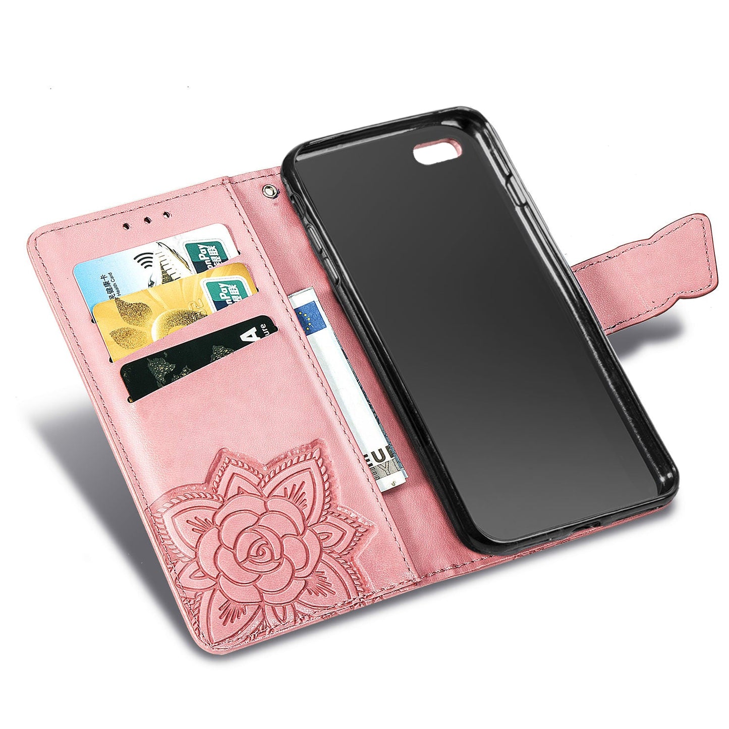 New Luxury Embossed Butterfly Leather Wallet Flip Case for IPHONE 7/8