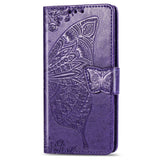 Luxury Embossed Butterfly Leather Wallet Flip Case for MOTO E6
