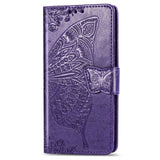 Luxury Embossed Butterfly Leather Wallet Flip Case for MOTO E7