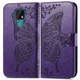 Luxury Embossed Butterfly Leather Wallet Flip Case for MOTO E7