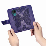Luxury Embossed Butterfly Leather Wallet Flip Case for MOTO E7