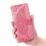 Luxury Embossed Butterfly Leather Wallet Flip Case for LG Velvet