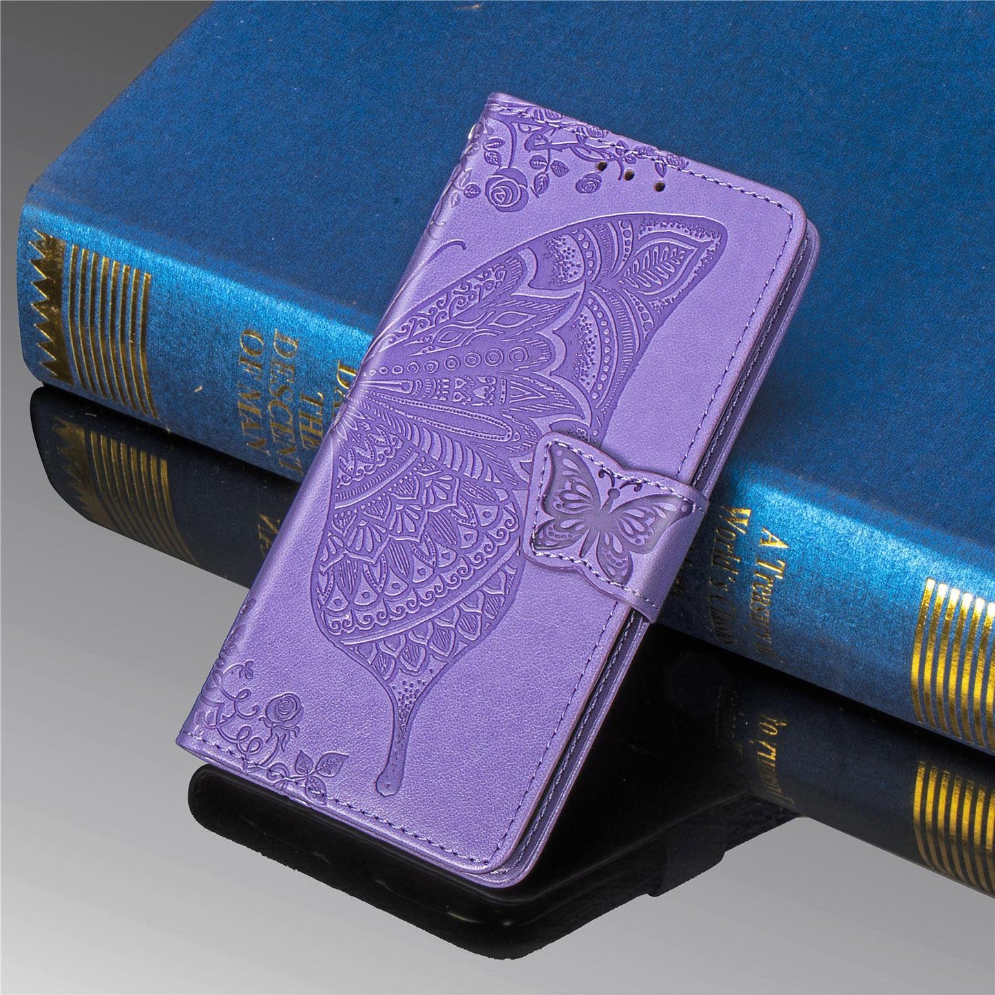 Luxuriöses geprägtes Schmetterlings-Leder-Wallet-Flip-Case für Samsung A Serie