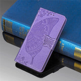 Luxury Embossed Butterfly Leather Wallet Flip Case For Samsung A21S