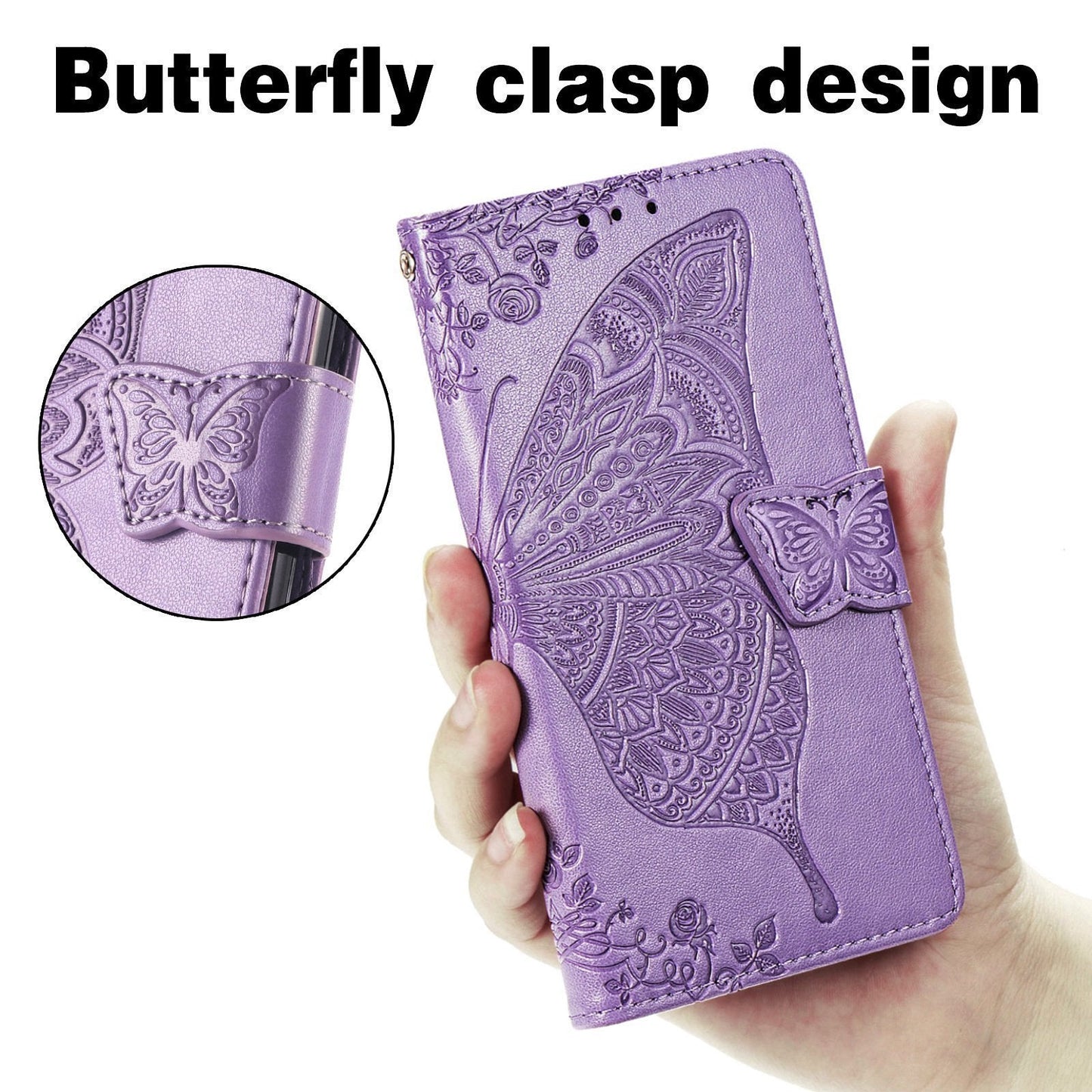Luxury Embossed Butterfly Leather Wallet Flip Case For Samsung Galaxy S20