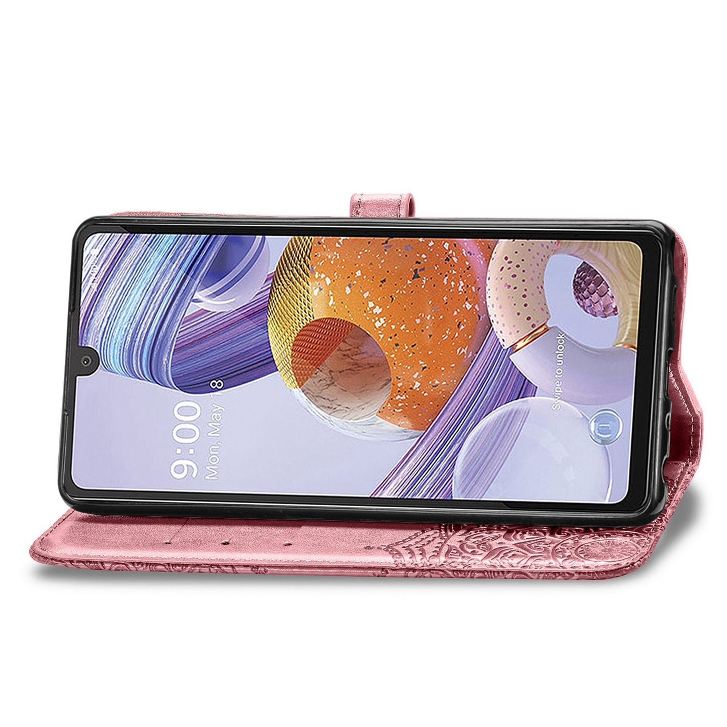 Luxury Embossed Butterfly Leather Wallet Cover for LG Stylo 6