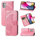 Luxury Embossed Butterfly Leather Wallet Flip Case For MOTO G Stylus 2021