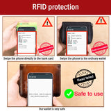 Upgrade RFID Male Genuine Leather Wallets