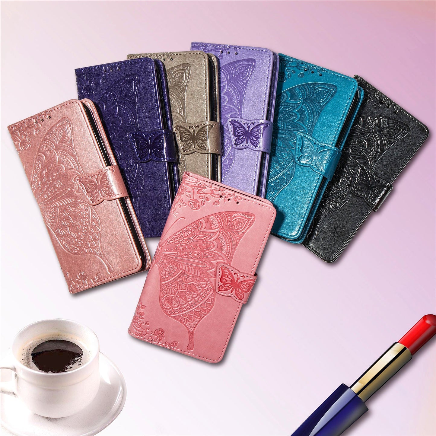 Luxury Embossed Butterfly Leather Wallet Flip Case For Google Pixel