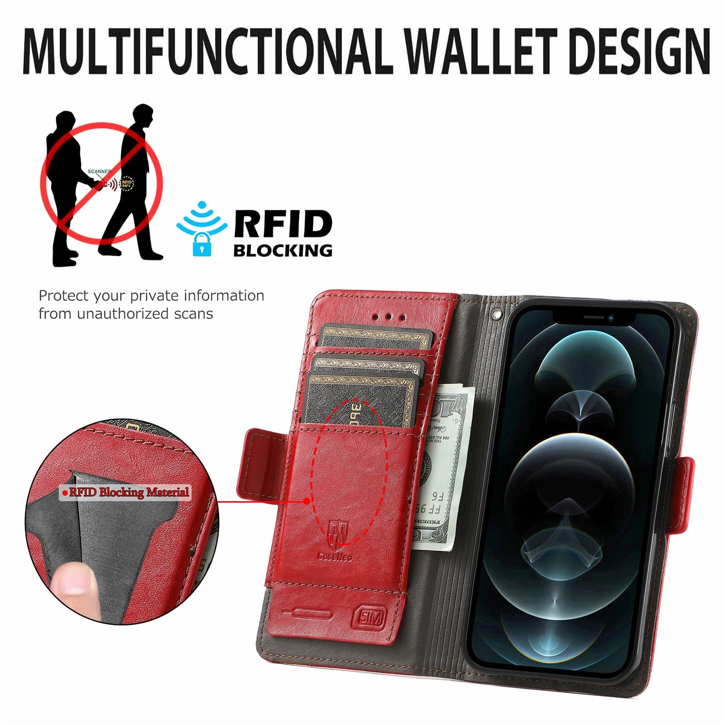 Magnetic Leather Phone Case For Samsung