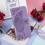 Luxury Embossed Butterfly Leather Wallet Flip Case For Samsung A12