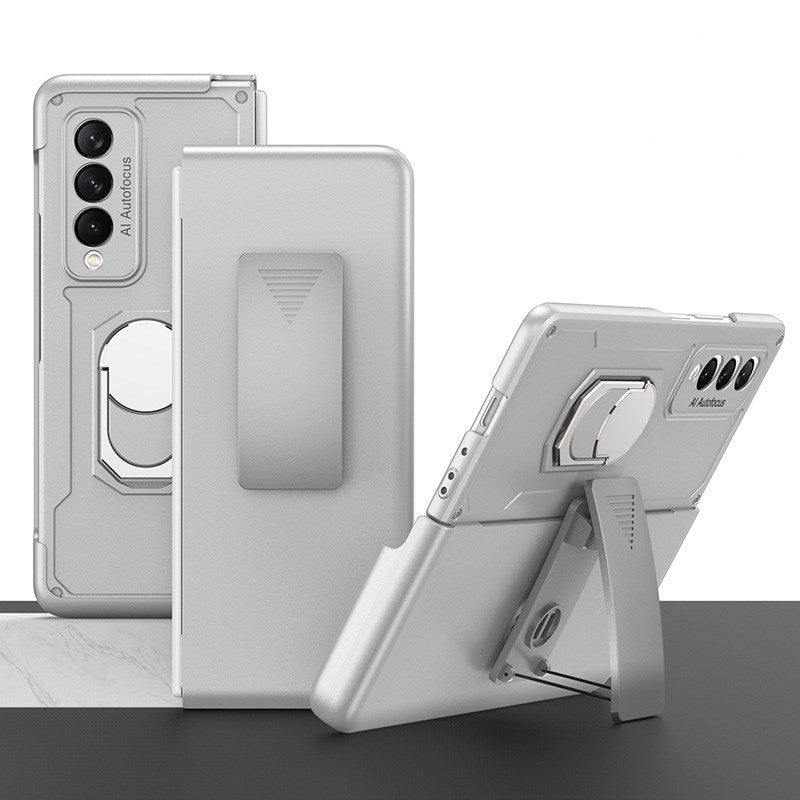 Coque Ultra-fine Pliante Anti-chute Tout Compris avec Clip Dorsal pour Samsung Galaxy Z Fold3 5G