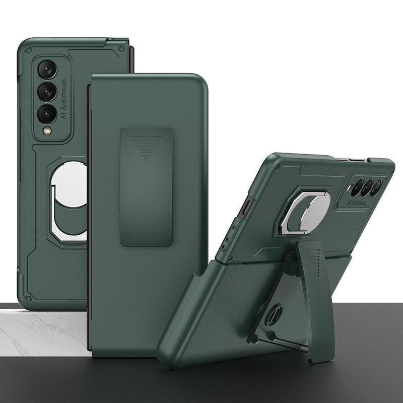 Coque Ultra-fine Pliante Anti-chute Tout Compris avec Clip Dorsal pour Samsung Galaxy Z Fold3 5G